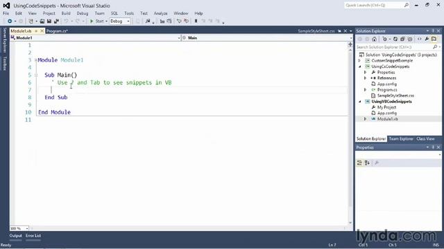 0606 Working with code snippets