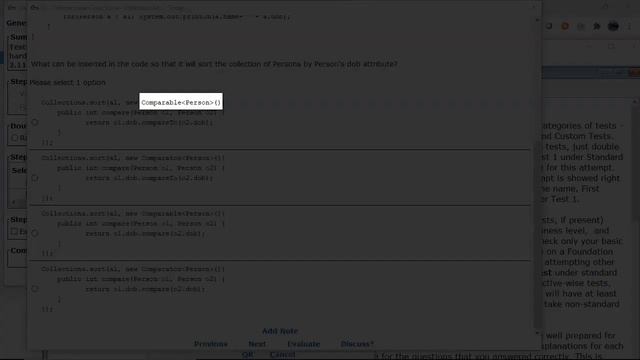 Sorting in Java with Comparable and Comparator. (enthuware.ocpjp.v8.2.1725)