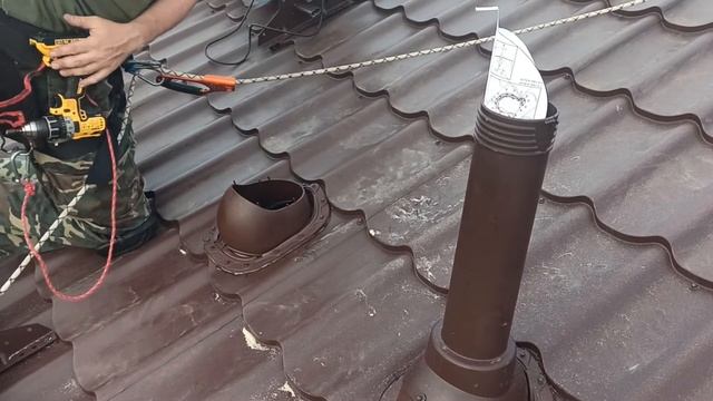 Монтаж вентиляции Vilpe на металлочерепицу - Часть 2 Труба вентиляции