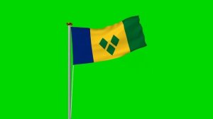 Saint Vincent and the Grenadines COUNTRY NATIONAL FLAG ANIMATED GREEN SCREEN EFFECT BACKGROUND VIDE