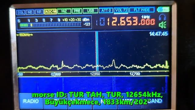 25.06.2023 11:47UTC, [bcn, mar], TAH, Турция, 12654кГц, 1833км