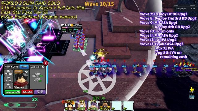 Bobblehead (Emporio Ivankov) Beating Sijin Raid Easily | Solo 4 Units Roblox All Star Tower Defense