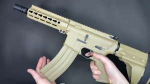 Гидробольный автомат AR15 в песочном цвете с металлическим гирбоксом: сборка и тест