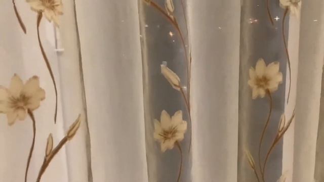 Тюль бежевый с рисунком для спальни, зала и кухни. Ткань тюлевая арт.Star 15