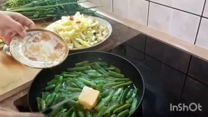 Легкое овощное рагу со стручковой фасолью и овощами