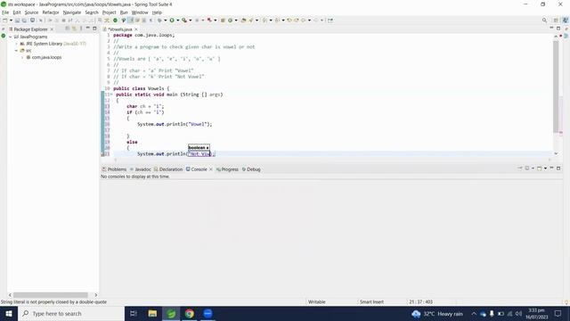 Write a Java Program To Check Given Character is Vowel or Not | Java Boolean Operator