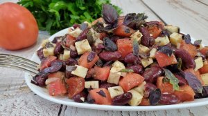 Салат с красной фасолью и брынзой -красивое, вкусное и полезное блюдо