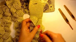 вязаное колье-шарф крючком