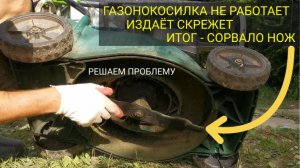 Не косит газонокосилка, издаёт посторонние звуки, скрежет - СОРВАЛО НОЖ - решение проблемы
