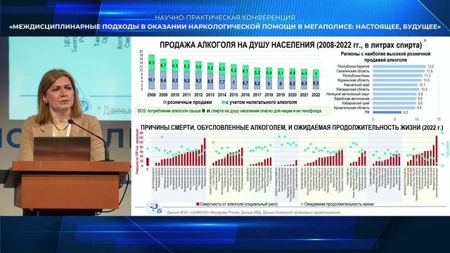 Светлана Вячеславовна Шпорт на конференции МНПЦ наркологии