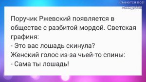 ? Побитый Ржевский и знатная "Лошадь", Скамейка запасных у мух ?? Смешные АНЕКДОТЫ!