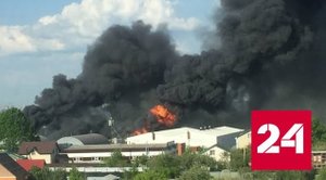 Кадры крупного пожара в Калужской области попали на видео - Россия 24