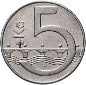Монеты мира. Монеты Чехии. 5 КРОН ЧЕХИИ 1993.Нумизматика.Нумизмат.Коллекционирование.Startup №- 63.