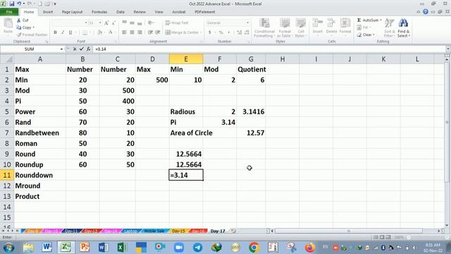 Advance Excel Training Day-17 | Rand , Randbetween , Power , Product , Roman , Max, Min Function