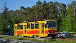 Трамвай Tatra T6B5SU-1032. Покатушки по Барнаулу.