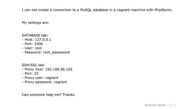 MySQL : Connect to MySQL database on vagrant machine in PhpStorm смотреть онлайн