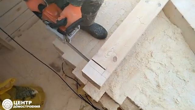 Этап строительства дома с острожкой в Сыктывкаре. Центр Домостроения. смотреть онлайн