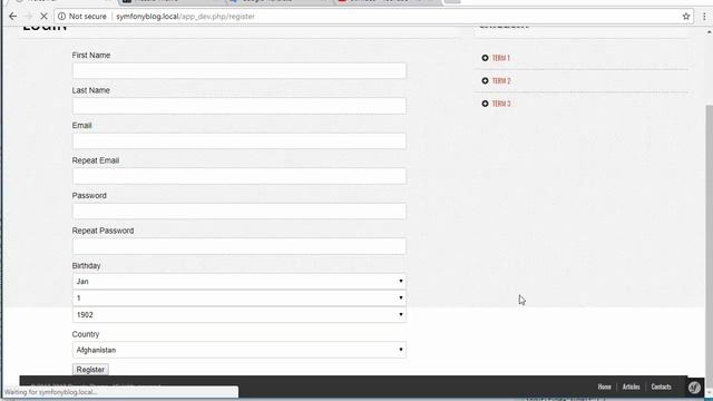 Верстка ч8  работаем с Twig формы - (Symfony 3 - Blog #32 )