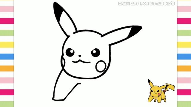 How to Draw Pikachu Step by Step easy Drawing for kids and Toddlers смотреть онлайн