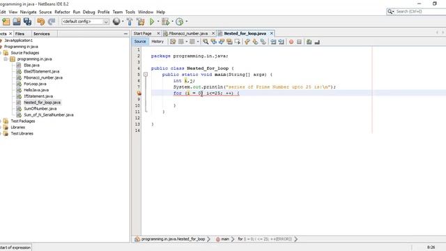 Programming in java "Nested for loop" | Akib's Tricks BD