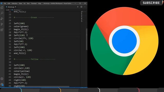 How to draw Chrome Logo using Python Turtle | Chrome | #python #chrome #turtle смотреть онлайн