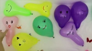 Шарики с водой Песня Для детей Семья пальчиков Развивающее видео Учим цвета Лопаем воздушные шарики