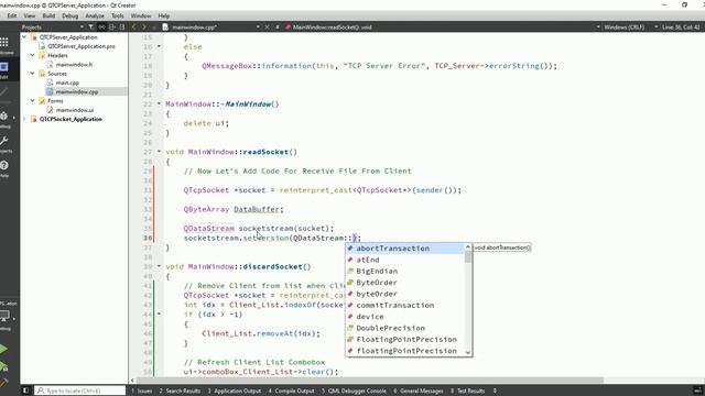 Qt C++| QTcpSocket | QTcpServer | TCP/IP Communication | File Transfer using TCP/IP | Step-by-Step