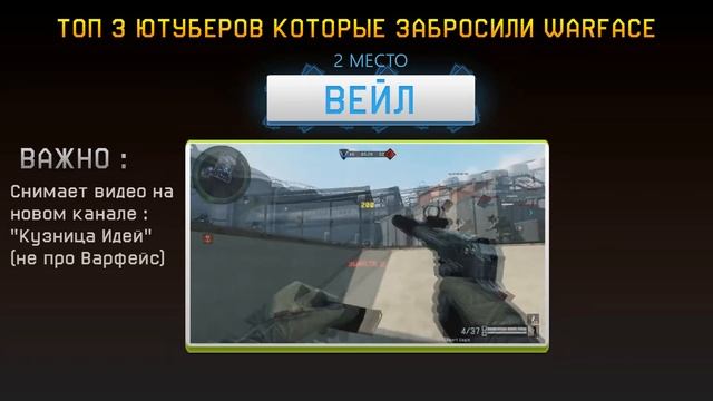 ТОП 3 ютуберов которые забросили WarFace. (Элез,Разор,Крымский,Ласка,Уник)