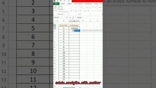 Excel trick for conversion to roman numbers #ExcelTricks #MathematicsMastery