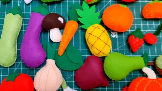 Обзор: Овощи и фрукты из фетра. Felt fruits and vegetables