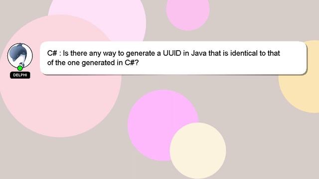 C# : Is there any way to generate a UUID in Java that is identical to that of the one generated in смотреть онлайн
