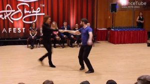 Improv West Coast Swing Dance - Ben Morris & Virginie Grondin - Budafest 2018 Pro Jack & Jill Show