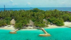 Aerial view of Bora Bora 4K - Bora Bora's Beautiful Natural Scenery With Relaxing Music