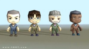 Chibii people males 3d animated models pack