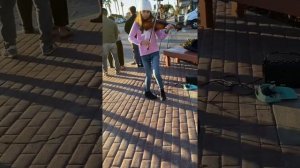 Dance Monkey - Tones And I - Violin Cover On The Street In Seal Beach