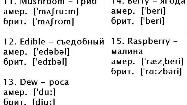 20 СЛОВ (6) Английские слова с транскрипцией и переводом смотреть онлайн