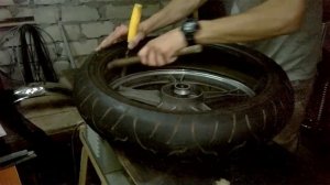 Спортивная покрышка на Альфу. Почти кастом мопед. Bridgestone 120/70/R17.