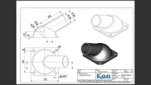 FreeCAD22 KH012 Впускной коллектор Параллелепипед Сфера Фаска Скругление Вид сечения Активный вид