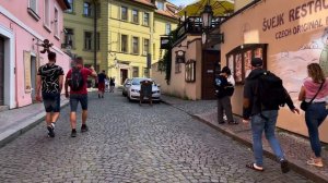 Evening walking tour of Prague Lesser Town 🇨🇿 Czech Republic in 4k HDR ASMR