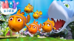 Cinq petits poissons  Chansons pour bébé - HeyKids Français