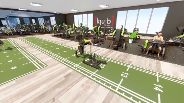 Пример расстановки тренажеров в тренажерном зале DHZ Fitness