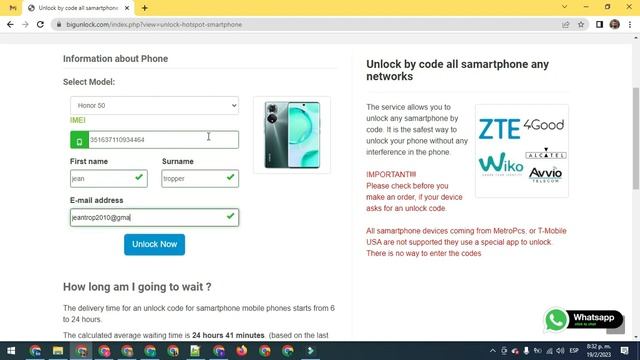 Unlock Honor 50 by imei code, fast and safe, bigunlock.com смотреть онлайн