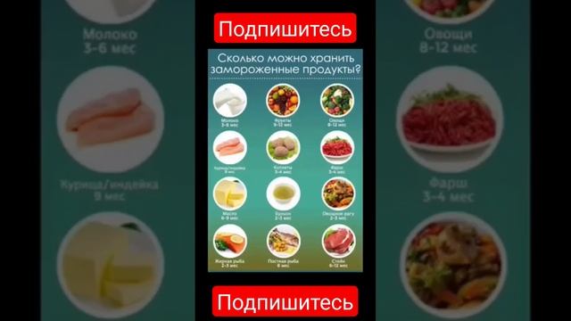 Как долго можно хранить замороженные продукты #shorts