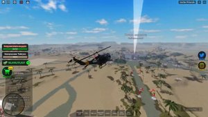 Учу как управлять вертолётом в War Tycoon.