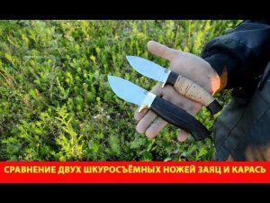 Сравнение двух шкуросъёмных ножей "Заяц" и "Карась"