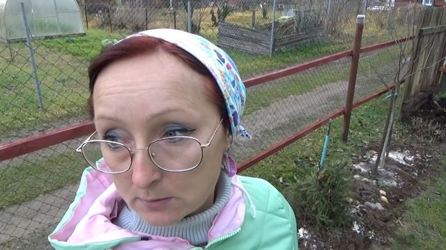 6 соток 8 ноября. Сняла гирлянду. Поправила плитку. Разбросала известь. смотреть онлайн