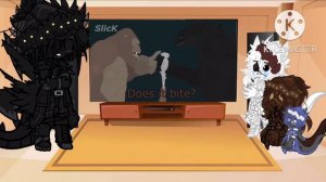 Jurassic World Dinosaurs & Godzilla react to If Godzilla was in Jurassic World/Park by @slick4785 R