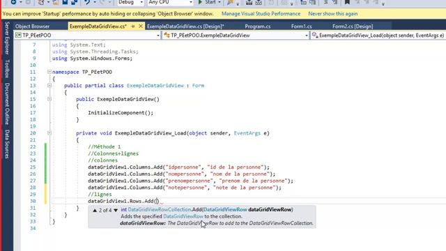 Programmation Événementielle: Remplissage du DataGridView (Méthode 1 et Méthode2) смотреть онлайн