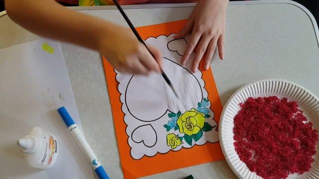 Сердце 2 Аппликация из цветной бумаги с шаблоном для скачивания смотреть онлайн