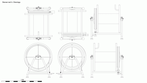 Вьюшка A. Чертёж. Hawser reel A. Drawings.